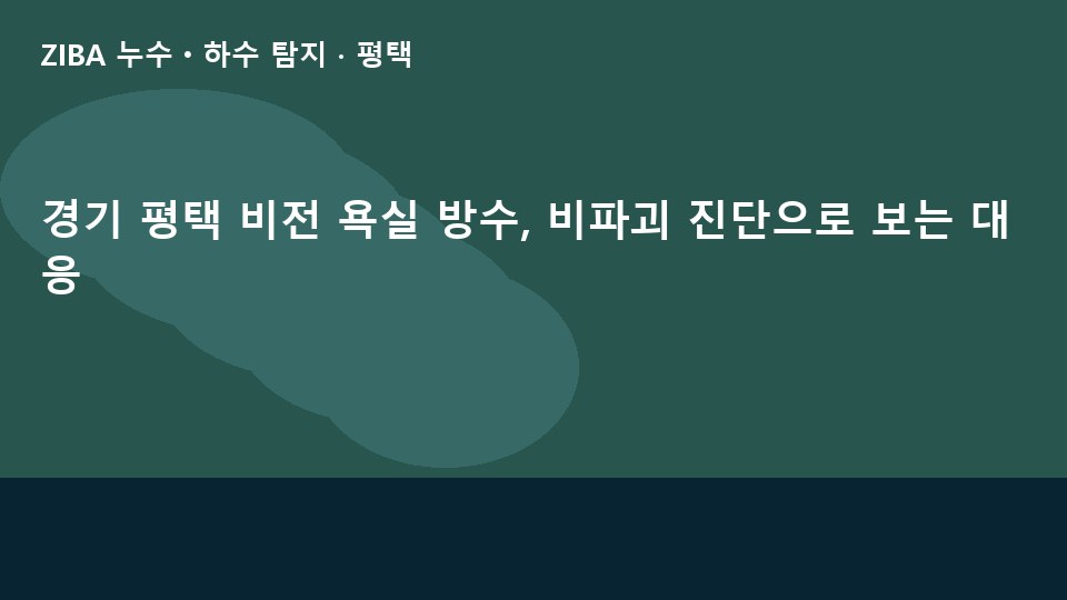 경기 평택 비전 욕실 방수, 비파괴 진단으로 보는 대응
