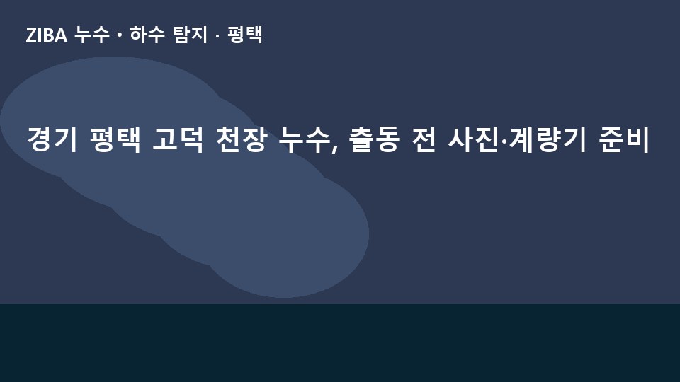경기 평택 고덕 천장 누수, 출동 전 사진·계량기 준비