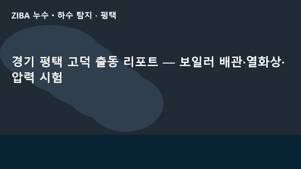 경기 평택 고덕 출동 리포트 — 보일러 배관·열화상·압력 시험